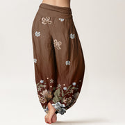 Buddha Stones Casual Blooming Flowers Pattern Women's Elastic Waist Harem Pants - image 8