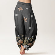 Buddha Stones Casual Blooming Flowers Pattern Women's Elastic Waist Harem Pants - image 11
