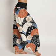 Buddha Stones Casual Abstract Petal And Wave Pattern Women's Elastic Waist Harem Pants - image 9