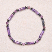 Buddha Stones Amethyst Hematite Spiritual Awareness Bracelet - image 2
