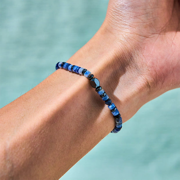 Buddha Stone Sodalite Hematite Blue Aventurine Intuition Bracelet - image 3