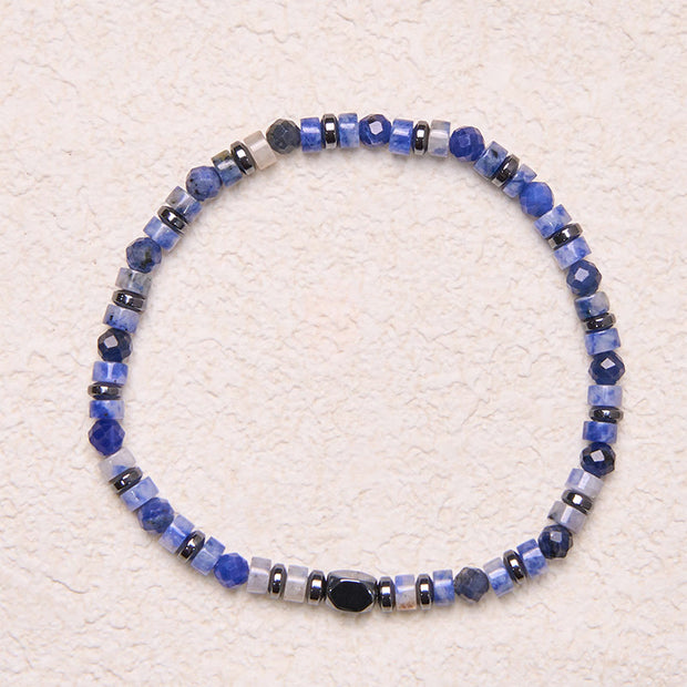 Buddha Stone Sodalite Hematite Blue Aventurine Intuition Bracelet - image 2