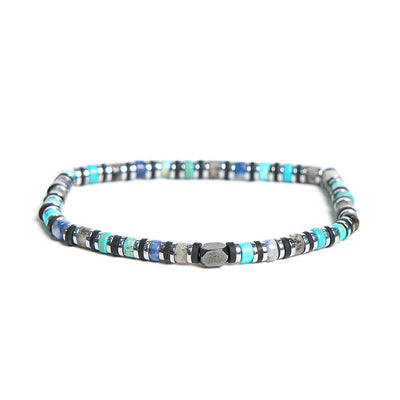 Buddha Stones Various Stones Hematite Turquoise Emperor Stone Powerful Support Bracelet - Hematite Turquoise(Wrist Circumference 15-17cm) - image 1