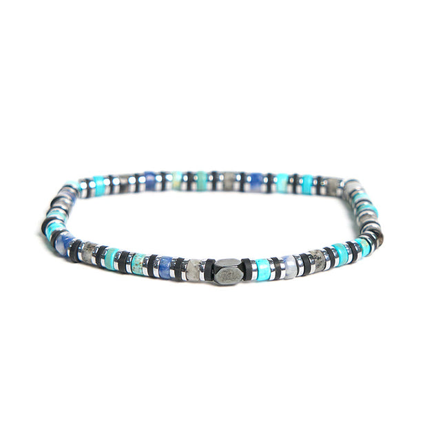 Buddha Stones Various Stones Hematite Turquoise Emperor Stone Powerful Support Bracelet - Hematite Turquoise(Wrist Circumference 15-17cm) - image 1