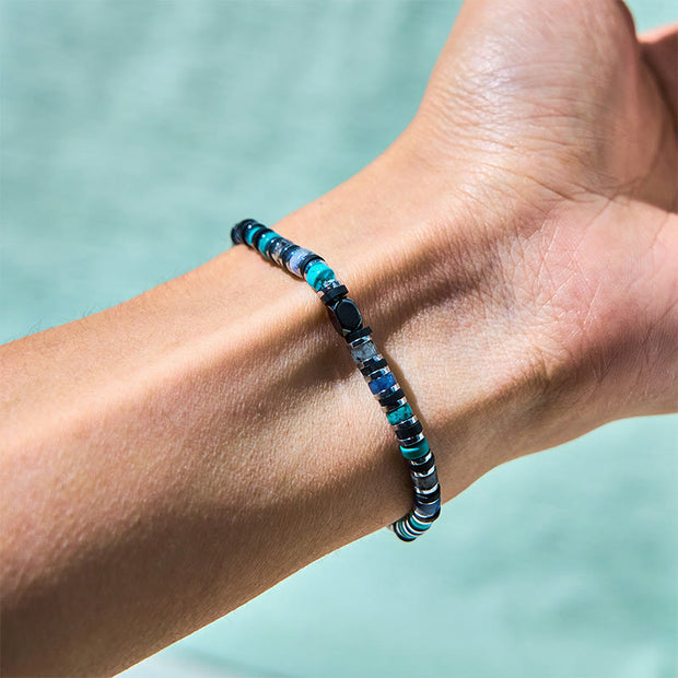 Buddha Stones Various Stones Hematite Turquoise Emperor Stone Powerful Support Bracelet - image 3