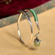FREE Today: Luck and Healing Copper Alloy Green Bead Charm Cuff Bracelet Bangle - 58-62mm(Adjustable) - image 1