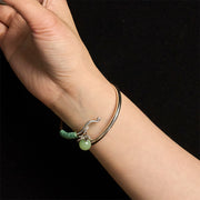 FREE Today: Luck and Healing Copper Alloy Green Bead Charm Cuff Bracelet Bangle - image 15