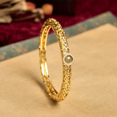 FREE Today: Luck Healing Cloud Pattern Jade Copper Bracelet Bangle 2.36 IN (60 MM) - 60mm - image 0