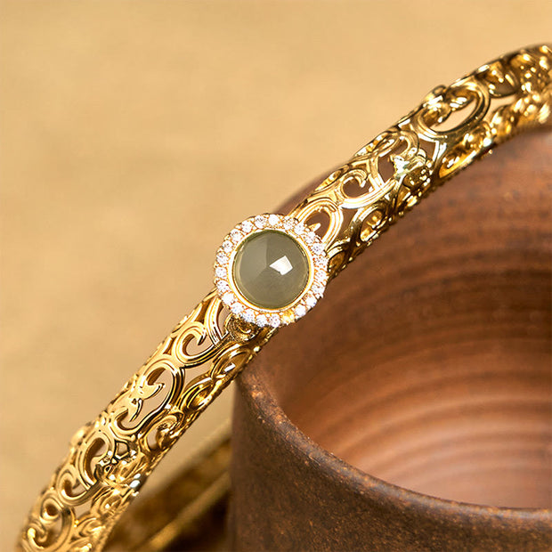 FREE Today: Luck Healing Cloud Pattern Jade Copper Bracelet Bangle 2.36 IN (60 MM) - image 4