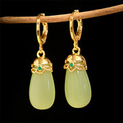FREE Today: Strength Courage Green Chalcedony Water Drop Copper Posts Earrings - image 1