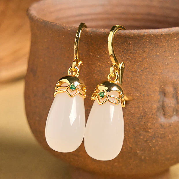 FREE Today: Strength Courage Green Chalcedony Water Drop Copper Posts Earrings - White Chalcedony(Copper Posts) - image 20
