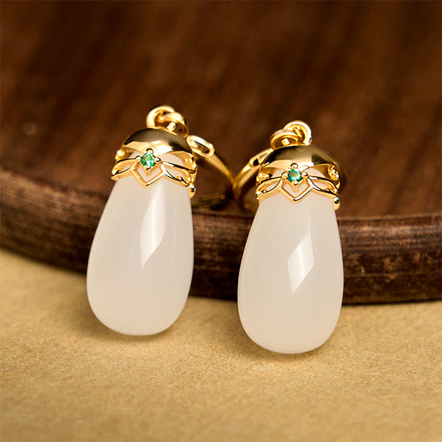 FREE Today: Strength Courage Green Chalcedony Water Drop Copper Posts Earrings - image 24
