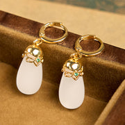 FREE Today: Strength Courage Green Chalcedony Water Drop Copper Posts Earrings - image 22