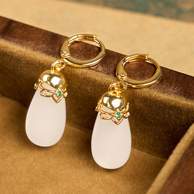 FREE Today: Strength Courage Green Chalcedony Water Drop Copper Posts Earrings - image 22