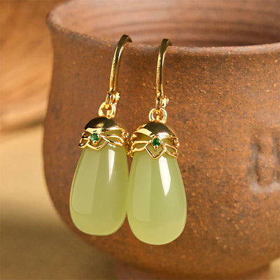FREE Today: Strength Courage Green Chalcedony Water Drop Copper Posts Earrings - Green Chalcedony(Copper Posts) - image 0