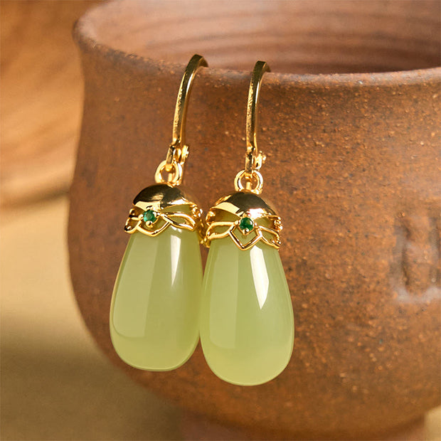 FREE Today: Strength Courage Green Chalcedony Water Drop Copper Posts Earrings - Green Chalcedony(Copper Posts) - image 0