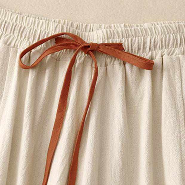 Buddha Stones Casual Side Slits Design Cotton Women's Wide Leg 7-8 Length Pants With Pockets - image 6