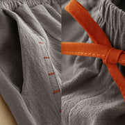 Buddha Stones Casual Side Slits Design Cotton Women's Wide Leg 7-8 Length Pants With Pockets - image 14