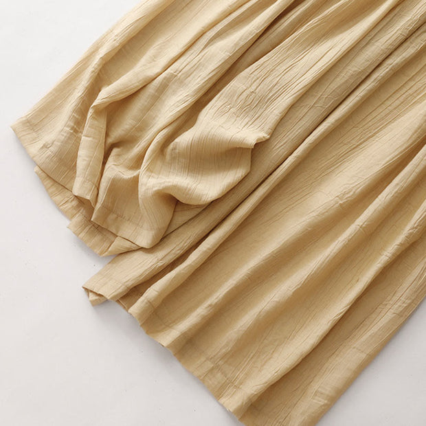 Buddha Stones Commute Plain 7-8 Length Women's Wide Leg Cotton Pants With Pockets - image 25
