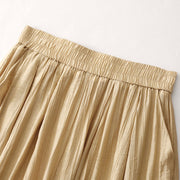 Buddha Stones Commute Plain 7-8 Length Women's Wide Leg Cotton Pants With Pockets - image 18