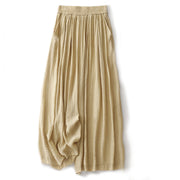Buddha Stones Commute Plain 7-8 Length Women's Wide Leg Cotton Pants With Pockets - PaleGoldenrod - US8-10，UK/AU12-14，EU40-42 (2XL) - image 16