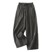 Buddha Stones Commute Striped Drawstring Design Women's Wide Leg Cotton Pants With Pockets - image 5
