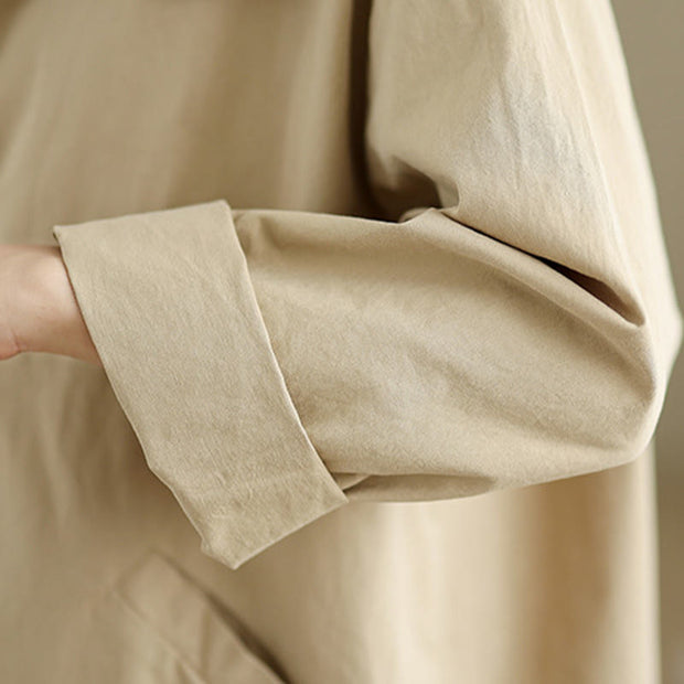 Buddha Stones Spring Plain Buttons Design Long Sleeve Women's Cotton Linen Jacket With Pockets - image 7