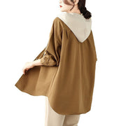Buddha Stones Casual Commute Drawstring Hoodie Women's Cotton Linen Jacket With Pockets - image 17