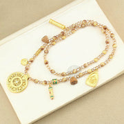 Buddha Stones Tibetan Lotus Round Plate Golden Tiger Eye Beads Necklace Pendant - image 11