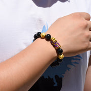 Buddha Stones Fengshui Copper Pixiu Rainbow Obsidian Beads Wealth Bracelet - image 12
