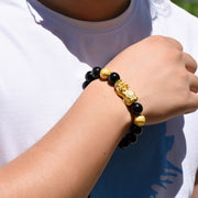 Buddha Stones Fengshui Copper Pixiu Rainbow Obsidian Beads Wealth Bracelet - image 21