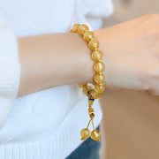 Buddha Stones Gold Foil Liuli Glass Bead Ruyi Golden Ingot Fortune Bracelet - image 9