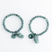 Buddha Stones Blue Jade Peace Buckle Lucky Cat Prosperity Bracelet - image 10