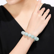 Buddha Stones Natural Jade Lotus Carving Prosperity Bracelet - image 4