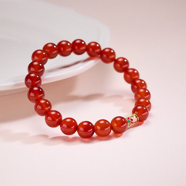 Buddha Stones Natural Red Agate Lucky Koi Fish Confidence Bracelet - image 7