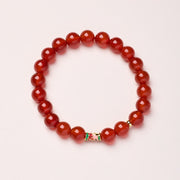Buddha Stones Natural Red Agate Lucky Koi Fish Confidence Bracelet - Red Agate-8mm - image 5