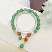 Buddha Stones Green Strawberry Quartz Shell Peach Blossom Soothing Bracelet - image 3
