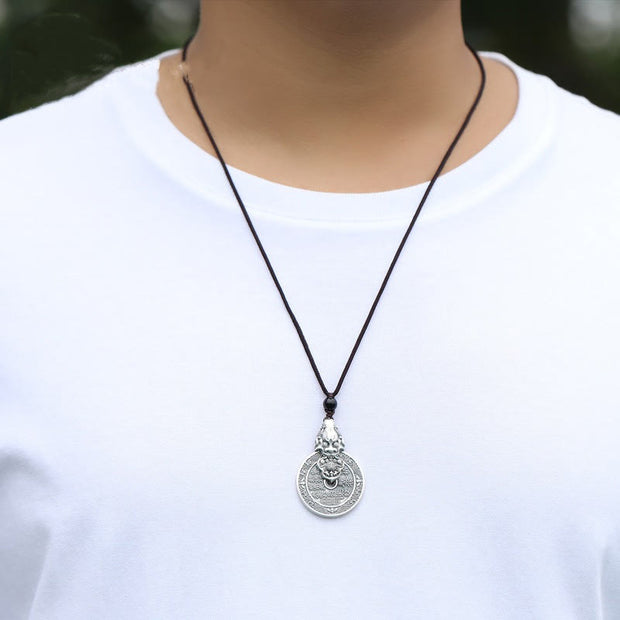 Buddha Stones Mountain Ghosts Spend Money Bagua Design Copper Pixiu Harmony Necklace Pendant - image 12