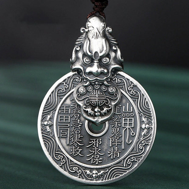 Buddha Stones Mountain Ghosts Spend Money Bagua Design Copper Pixiu Harmony Necklace Pendant - image 6