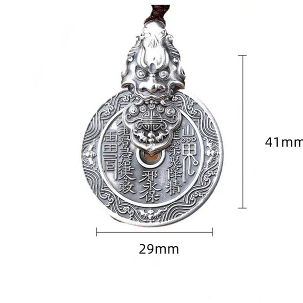 Buddha Stones Mountain Ghosts Spend Money Bagua Design Copper Pixiu Harmony Necklace Pendant - image 11