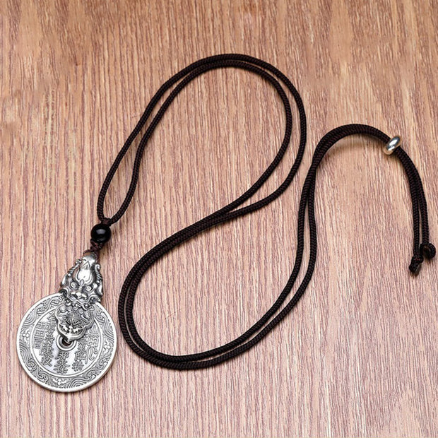 Buddha Stones Mountain Ghosts Spend Money Bagua Design Copper Pixiu Harmony Necklace Pendant - image 7