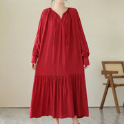 Buddha Stones Casual Plain Two-sided Style Dress Chiffon Midi Dress With Pockets - image 9