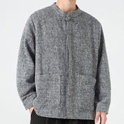 Buddha Stones Long Sleeve Frog-button Design Men's Cotton Jacket Shirt With Pockets - image 16