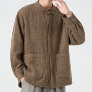 Buddha Stones Long Sleeve Frog-button Design Men's Cotton Jacket Shirt With Pockets - image 23