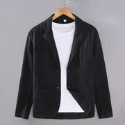 Buddha Stones Long Sleeve Button Plain Design Men's Linen Jacket Shirt With Pockets - Black - US/UK/AU42，EU52 (3XL) - image 10
