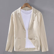 Buddha Stones Long Sleeve Button Plain Design Men's Linen Jacket Shirt With Pockets - PapayaWhip - US/UK/AU42，EU52 (3XL) - image 9
