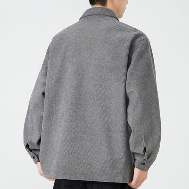 Buddha Stones Long Sleeve Frog-button Design Men's Polyester Jacket Shirt With Pockets - image 6
