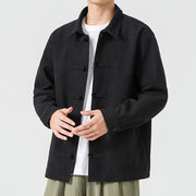 Buddha Stones Long Sleeve Frog-button Design Men's Polyester Jacket Shirt With Pockets - image 13