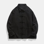 Buddha Stones Long Sleeve Frog-button Design Men's Polyester Jacket Shirt With Pockets - image 11