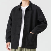 Buddha Stones Long Sleeve Frog-button Design Men's Polyester Jacket Shirt With Pockets - image 17